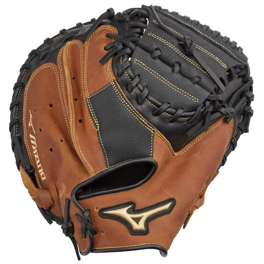 Mizuno Men's Samurai Baseball Catcher’s Mitt 33" Catchers Mitt Black/Brown (312634-BID)